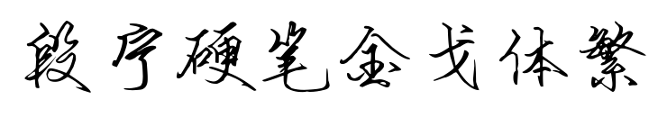 段宁硬笔金戈体繁预览图片